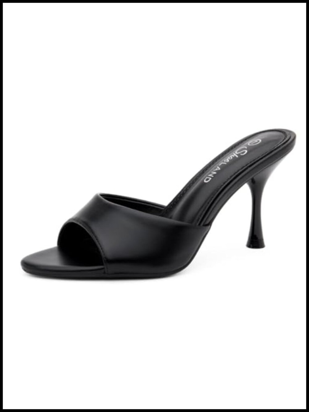 Shoe Land Women's Mule Heels Slip-On Pointed Toe Stiletto Heeled Sandals